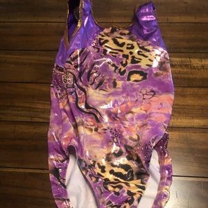 purple animal print gymnastics Leo